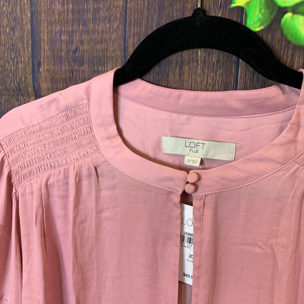 Loft plus : pleated mauve color blouse-103 - Picture 4 of 8